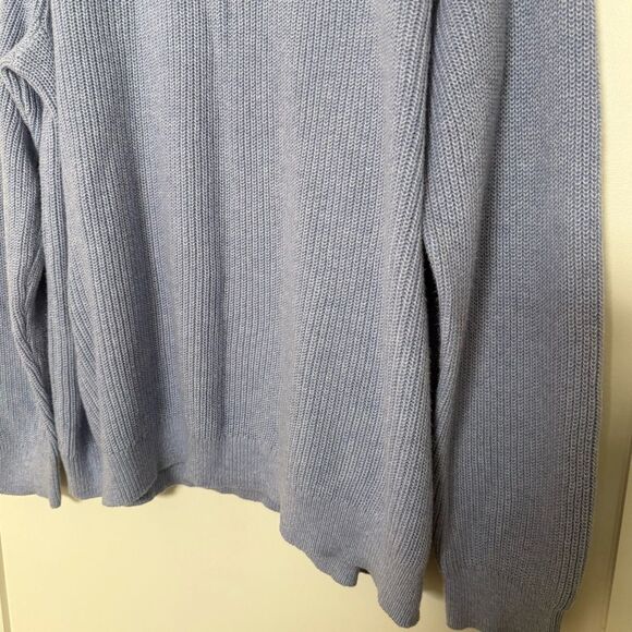 J Crew Sweater Womens Plus Sz 2X Light Blue Knit Crew Neck Buttons Soft Comfort - Picture 3 of 12